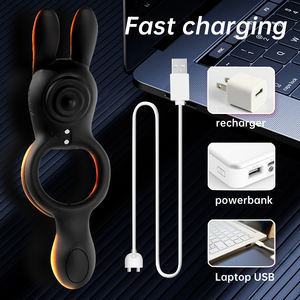 Nieuw Ontwerp App Afstandsbediening Seksspeeltje Voor Koppels Dubbele <span class=keywords><strong>Ring</strong></span> Konijn Haan <span class=keywords><strong>Ring</strong></span> Verlengen Tijd Stimuleert Testikels En Clitoris - Product Image 6