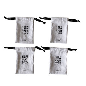 9x14cm pochette en coton blanc écologique stockage de maquillage réutilisable pour faux cils et outils de beauté - Product Image 4