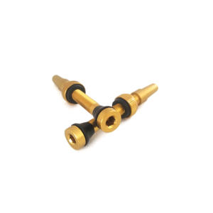 High Quality 48mm Presta Valve Gold Color Aluminum Alloy <b>Bicycle</b> Tubeless <b>Accessories</b> - Product Image 4