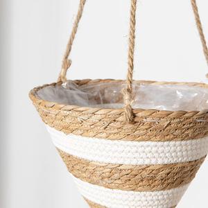 Handmade Rattan <b>Hanging</b> <b>Basket</b> Round 22cm For Indoor Outdoor Plants Decoration - Product Image 4