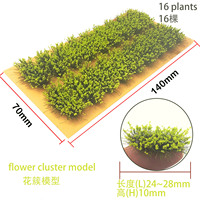 Skala HO Skala N 10mm 16Pcs Rumput Oval Bunga Tuft Cluster Kereta Api Sandtable Diorama Bahan Dekorasi DIY
