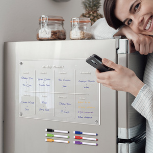 Tableau magnétique pour réfrigérateur Tableau d'écriture en acrylique magnétique clair Réfrigérateurs Calendrier Réfrigérateur Planificateur <span class=keywords><strong>hebdomadaire</strong></span> - Product Image 4
