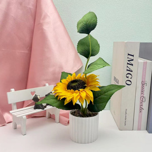 Bonsaï artificiel Paulon Sunflower de 34 cm de haut, plante en pot pour la décoration de la maison et des mariages - Product Image 2