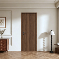 Porte intérieure en verre à cadre fin en bois de noyer, minimaliste, insonorisée, ignifuge, sur mesure pour entrée d'appartement, maison, villa