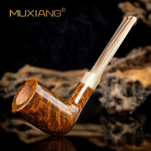 Muxiang Briarwood Pipe Bent Type 3mm Filter Tobacco Pipe For Men - Product Image 1