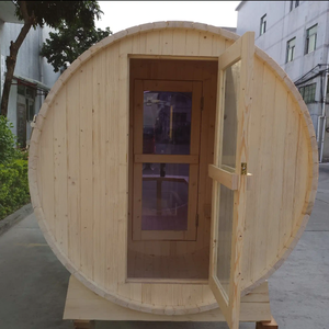 高級レッドシダートラディションミニホーム2人用ルームドライスチーム無垢材屋外サウナバレル2/3人用 - Product Image 5