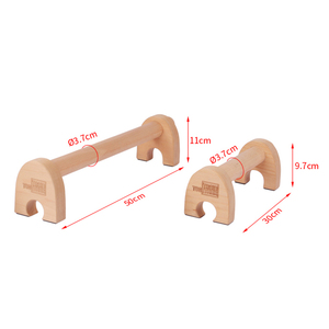 Su misura comoda impugnatura antiscivolo in legno Parallettes palestre per esercizi in legno per allenamento a casa stalle attrezzature per il Fitness - Product Image 4