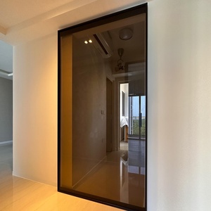 Puerta <span class=keywords><strong>Corredera</strong></span> de Vidrio Ultrafina Qiwin con <span class=keywords><strong>Marco</strong></span> de Aluminio de Diseño Moderno, Fácil Instalación y Cierre Suave - Product Image 5