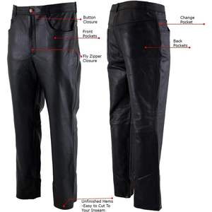 Pantalones Casuales de Cuero Negro Clásico Premium para Hombre 2025, Modelo LKM5716 - Product Image 1