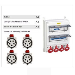 ตู้จ่ายไฟ 3 เฟส 380V 4x32A พร้อมเต้ารับและปลั๊ก 5 ขา 4x3P32A MCB 4P63A RCD - Product Image 2