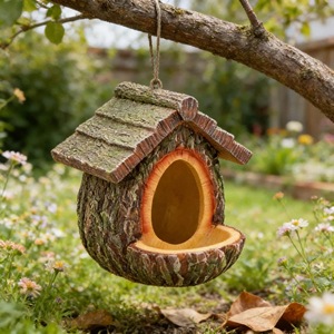 Mangiatoia per Uccelli in Plastica e Resina Naturale di Lusso, Anti-Muffa, Stabile, per Pappagalli, Parrocchetti e Animali Domestici da Esterno, Per Tutte le Stagioni - Product Image 3