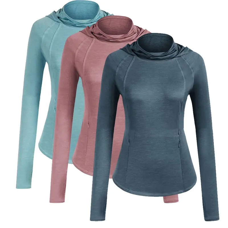 Wholesale UV Protection UPF 50+ Fishing Wear Women's Fishing Hiking Hooded Shirts Long Sleeve