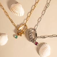 Collier en acier inoxydable couleur or 18 carats pendentif personnalisé en zircon cubique diamant plage vent étoile de mer tortue Zircon pendentif à faire soi-même