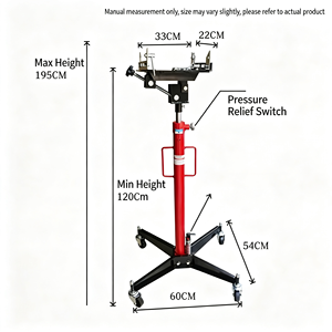 Cric de transmission hydraulique EFON 1 tonne à levage élevé, type berceau, avec chaînes de sécurité en acier pour voitures et camions à 4 roues - Product Image 2