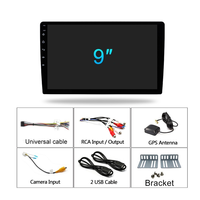 Monitor de Coche Universal Android Negro de 9/10 Pulgadas 1 DIN, Reproductor de DVD para Coche con GPS y Navegación Inteligente