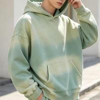 Hoodie court pour homme en molleton bouclette épais, rose délavé soleil, effet vieilli et déchiré, délavé à l'acide, vintage, imprimé, promotionnel, nouvelle arrivée