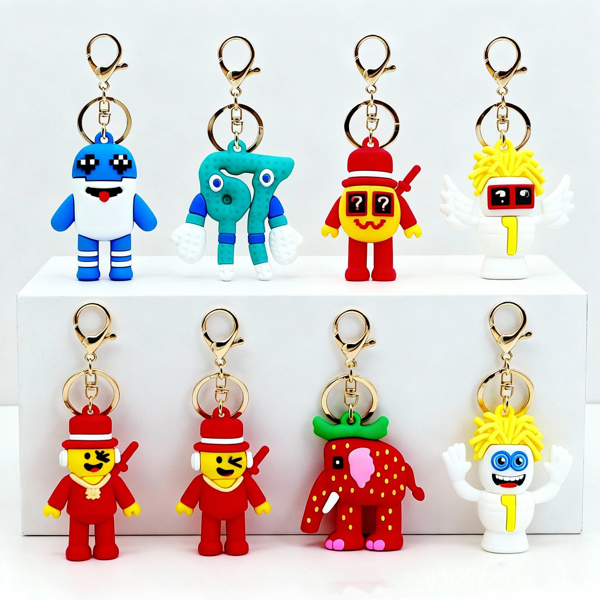 15 Designs Cute PVC Keychain Sammy Monkey Strawberry Elephant Blue