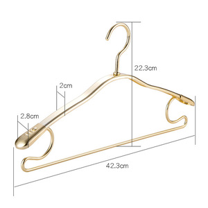Metal Clothes <b>Hanger</b> 42.3cm Gold Thickened Hook Type For Coat Pants Tie Storage Organizer - Product Image 1