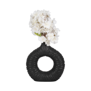 Vaso in Ceramica a Forma di Anello Aperto, Decorazione Scultorea per la Casa, Vaso per Fiori con Texture Radiante per Soggiorno - Product Image 2