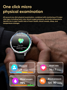 Sourcingark <b>Round</b> Alloy Case Silica Gel Band Wireless Charging Smartwatch Reloj Inteligente for Unisex MT900 - Product Image 4