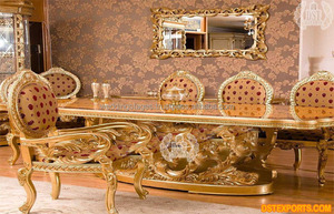 Meubles de salle à manger modernistes ultra brillants Meubles de salle à manger en teck noir poli Table à manger moderne au prix d'usine - Product Image 3