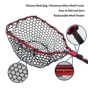 Filet de pêche pliable à absorption magnétique de 87,5 cm, filet télescopique en alliage d'aluminium et silicone, sac à filet, filet de pêche à main, filet d'atterrissage - Product Image 3