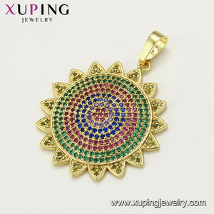 XUPING – bijoux couleur or 14K, grande taille, tournesol lourd, forme <span class=keywords><strong>divergente</strong></span>, pendentifs bijoux pour femmes - Product Image 4