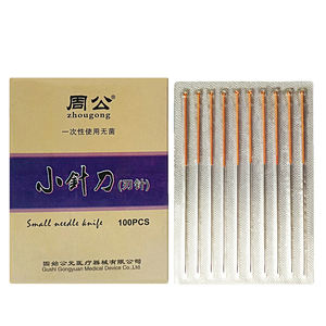 ZHOUGONG Agulha de acupuntura pequena sem dor, com cabo de metal, micro acupótomo descartável, 100 peças - Product Image 1