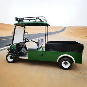 Carrito de Golf Verde para Dos Pasajeros con Caja de Carga Trasera para Mantenimiento de Parques y Logística - Product Image 1