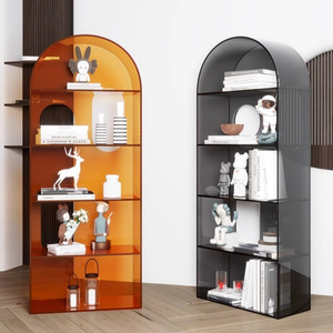 Étagère d'exposition arquée en acrylique de style nordique — Bibliothèque créative, de luxe léger, à plusieurs niveaux pour le salon - Product Image 3