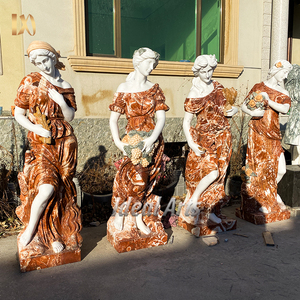 รูปปั้นเทพธิดาสี่ฤดูกาลขนาดเท่าคนจริง ทำจากหินอ่อนแกะสลักด้วยมือ ชุดประติมากรรมหินธรรมชาติสำหรับสวน - Product Image 5