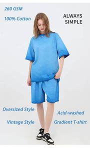 Bán Buôn Cổ Điển 230 GSM Axit Rửa Sạch T-Shirt Quá Khổ Đường Phố Hip Hop Phong Cách Người Đàn Ông Của T-Shirt Nặng Tùy Chỉnh Thiết Kế Logo - Product Image 6