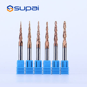 Supal Rắn Carbide HRC 50 2 Sáo Côn Bóng Mũi <span class=keywords><strong>End</strong></span> Mill Shank 6Mm Cho 3D Khắc Khoan Bit Công Cụ Chế Biến Gỗ - Product Image 3
