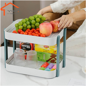 Kitchen and Bathroom Plastic Storage Shelf Rack 2-Tier Under the Sink Organizer