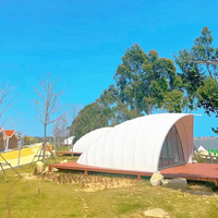 Tente de luxe en forme de coquille avec membrane PVDF, hôtel avec salle de bain pour les centres de villégiature, glamping de luxe, domos