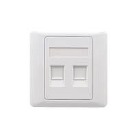Placa de pared Keystone RJ45 Cat6 con obturador antipolvo, montaje empotrado ABS de 86 mm, placa frontal de red para cableado Ethernet RJ45