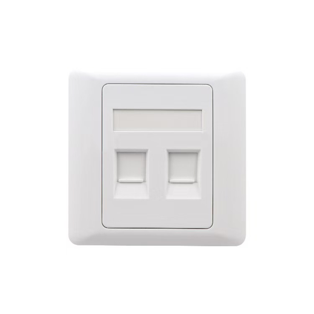 RJ45 Cat6 Keystone Wall Outlet Plate with Dust Shutter ABS Flush Mount 86mm Network Face Plate for RJ45 Ethernet Cabling