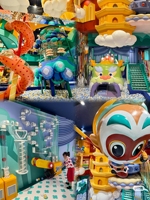 Castillo Inflable Infantil Redondo para Interiores, Castillo Pequeño de Acero Galvanizado, Área de Juegos Circular Personalizada con Tobogán y Piscina de Pelotas