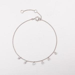 Nouveau Bracelet de Joaillerie Fine avec Pierre Bulle Sertie en Bezel, Charme Diamant de Laboratoire en Or Massif 10K - Product Image 1