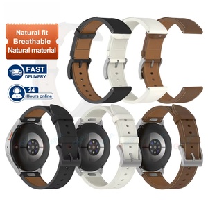 HUANLONG Correa de Reloj de Cuero para Samsung Galaxy Watch 4 5 6 7 Reemplazable, Transpirable, Ajustable, Liberación Rápida, 20mm - Product Image 1