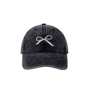 Nouvelle casquette de baseball rétro en jean délavé pour femme, à large bord avec nœud, protection solaire pour l'extérieur, vente en gros - Product Image 3