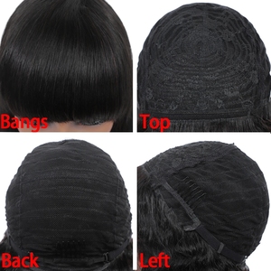 Glueless Bán buôn giá rẻ Fringe bang tóc giả nguyên Trinh lớp biểu bì phù hợp tóc giả tóc con người với những tiếng nổ cho phụ nữ da đen - Product Image 6