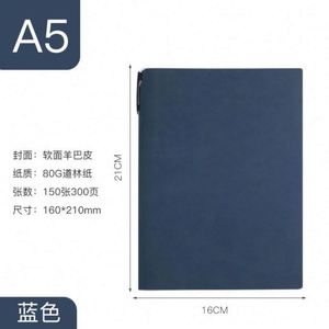 Libreta Ecológica de Cuero PU Azul con Logotipo Personalizado, A5, para Oficina, Diario, Apertura Plana, Portátil, con Puntos, con Bolígrafo - Product Image 4
