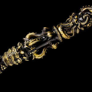 HCMY Black Myth Wukong Golden Hoop Rod Semi-Metal Arme Modèle Jouet Épées Pour Cosplay One-to-One Jouets Physiques Ruyi Extensible - Product Image 3