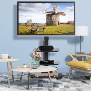 Le meuble TV à deux étagères convient aux écrans de 32 à 65 pouces. Base de meuble TV avec <span class=keywords><strong>pieds</strong></span> antidérapants, sûre et stable - Product Image 3