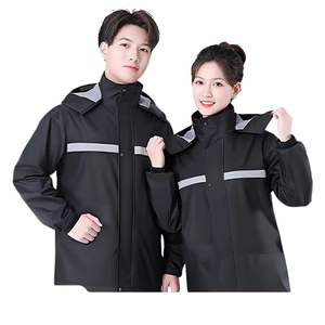 Di alta qualità impermeabile riflettente 2 pezzi Oxford giacca impermeabile impermeabile con cappuccio in PVC tuta antipioggia per attività all'aperto escursioni - Product Image 3