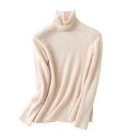Pull-over en cachemire pur à col roulé pour femme, personnalisé avec logo OEM, nouvelle collection 2026, luxe discret, tricoté