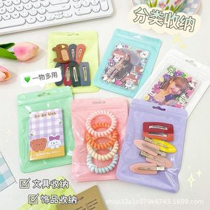 Pink Transparent Self <b>Seal</b> Plastic Bag Rectangle Dustproof Storage Packaging For Cosmetics Makeup <b>Brush</b> Food Container - Product Image 4