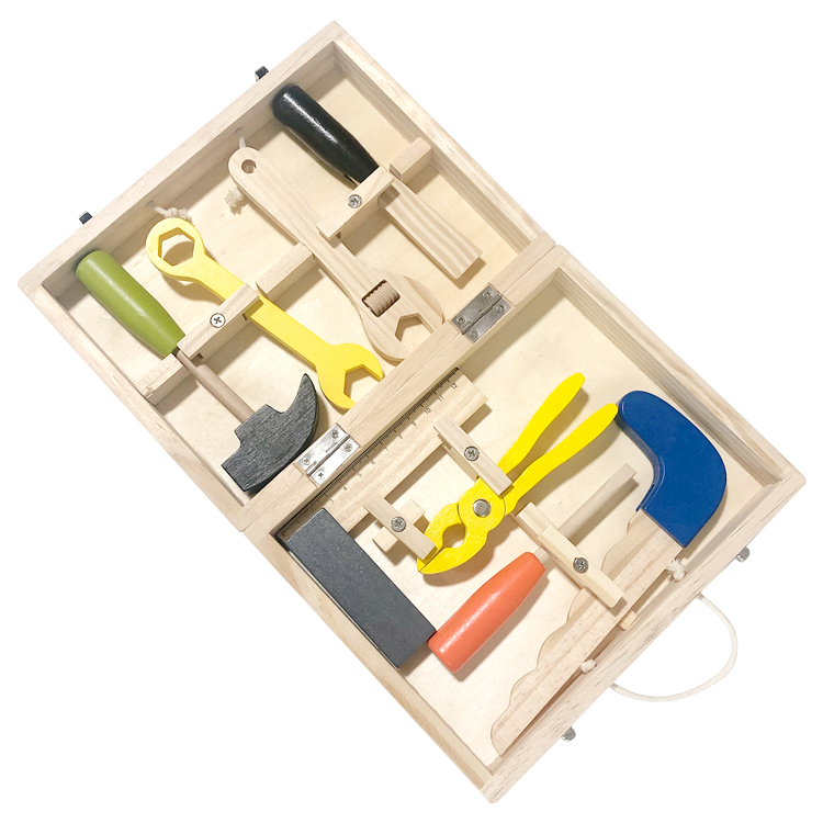 Оптовая продажа, образовательные детские игрушки, ролевые игры, деревянный ящик для инструментов, деревянные игрушки для мальчиков