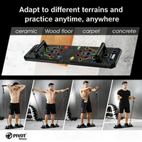 Ensemble d'équipements d'exercice multifonctionnels OEM avec support de pompes pliable et portable pour la maison, livré en boîte colorée